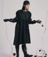 Studded Puff Sleeve Flare Dress